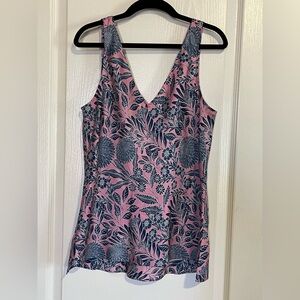 Abigail Borg for J Crew Floral Pink and Blue Women's Top size 6